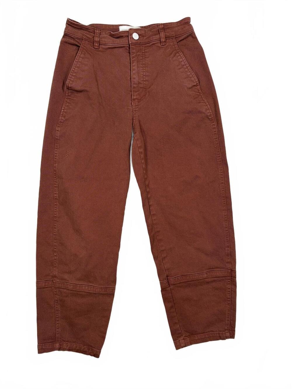 Everlane The Utility Barrel Pant Rosewood Rust Brown Size 4 Fall Viral High Rise - Picture 2 of 12
